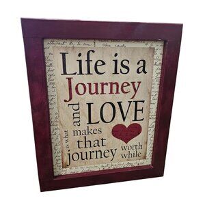 Framed Inspirational Wall Art "Life Is A Journey And Love Makes That Journey Wor